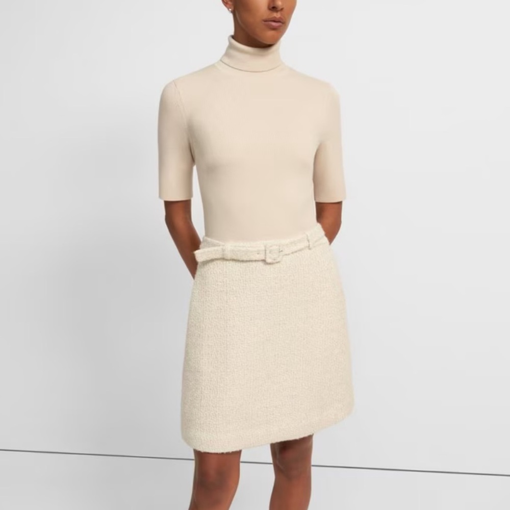 Theory Knit Combo Dress in Tweed